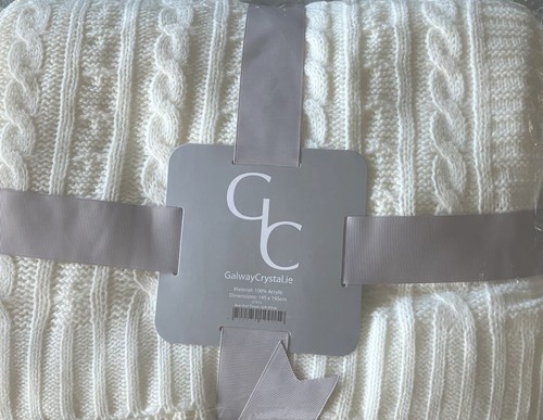 Galway crystal aran knit - crystal, throw