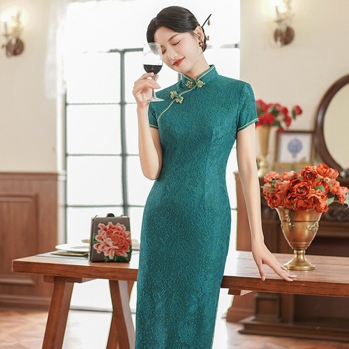 Chinese elegant emerald satin - emerald,