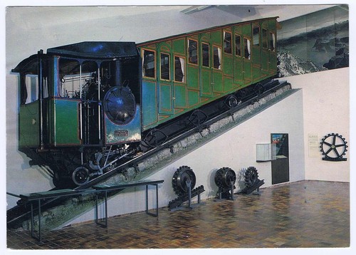 Postcard with steam railcar