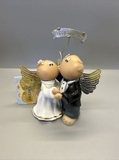 Collectible Angel Cheeks Hand Painted Happy Anniversary Bride & Groom