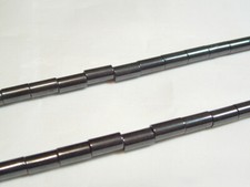 16" String Magnetic Hematite Beads : HEMMAG18 - 8mm x 4mm Cylinder - 50 beads