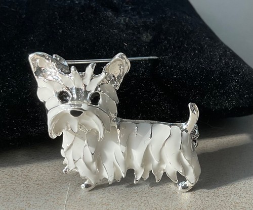 Westie dog brooch silver - westie,