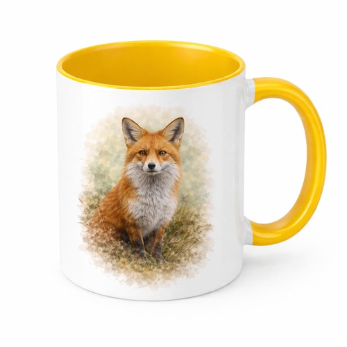Watercolour fox mug brew crew - watercolour,