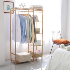 Wooden Clothes Rail Bamboo