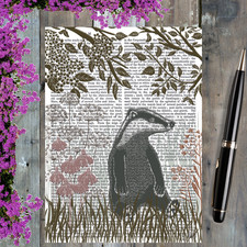 Badger Greeting Card - Country Lane - Fab Funky - Sale For Our Animal Charity