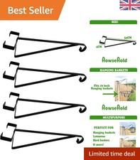 Durable 4-Pack Hanging Basket Brackets for Concrete Posts - Fits 16-Inch Decor