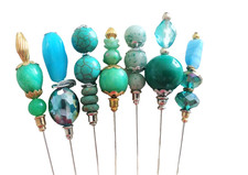 Vintage bead hat pins - hat,