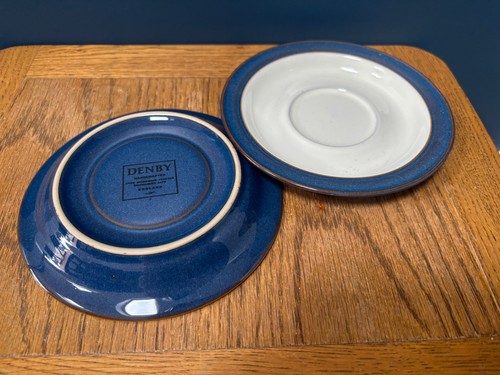Denby boston blue saucers x2 - boston,