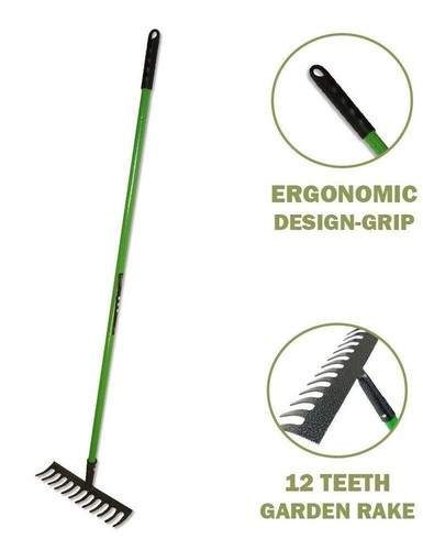 Heavy duty garden - rake, with