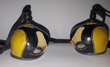 New Falconry Hood Dutch Hand Stitched (Yellow Black) (All Sizes Available)