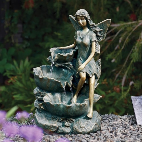 Solar power fairy falls - fairy, bronze