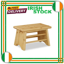 Teak Wooden Storage Seat Stool Kitchen Bathroom Unique Shabby Vintage Chic