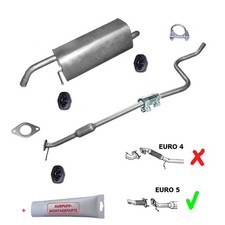 Exhaust + mounting accessories kit for Ford Fiesta VI-gen. EURO 5 44 - 60 - 71 kW new