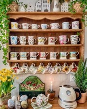 s106 Kitchen wall mounted shelving cabinet with mug pegs | pine kitchen's cupboa