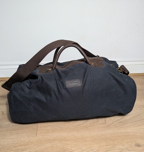 Barbour navy wax holdall - wax,