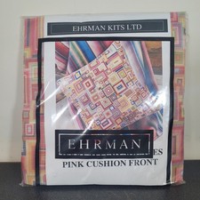 Ehrman Tapestry Kit Overlapping Sqaures Pink Cushion Front 2004 Kaffe Fassett