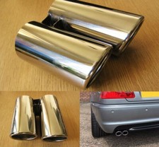 BMW E46 Ci Style Exhaust Tip Double Output Sport Chrome 60mm Hose