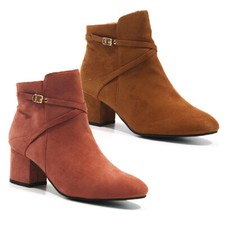 LADIES BOOTS MID BLOCK HEEL