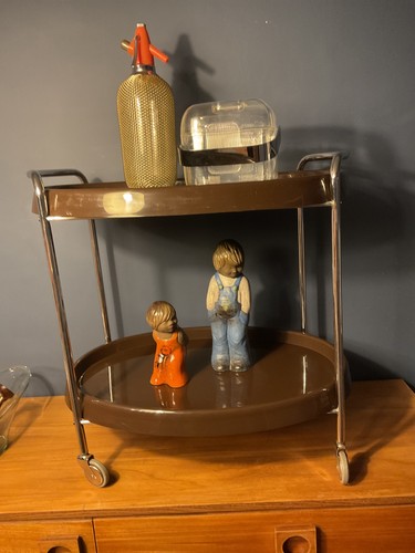 1960s retro brown oval chrome - 1960s,