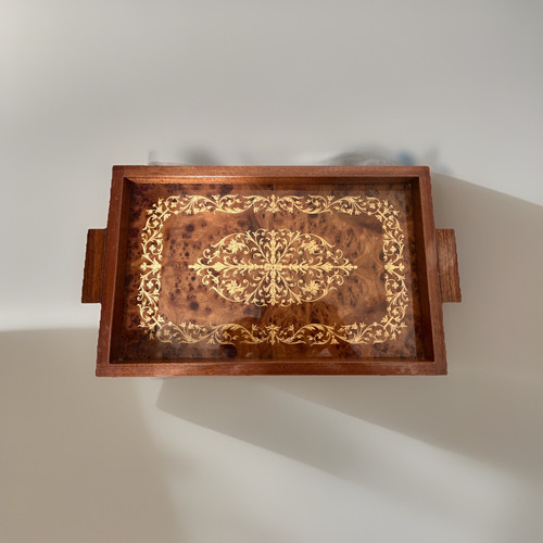 Vintage wooden tray detail - wooden,