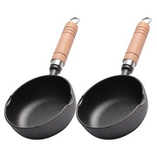  2 Pcs Small Cast Iron Pan Portable Mini Frying Butter Melting Pot