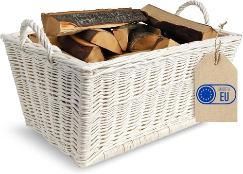 White wicker log - white, with