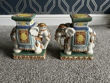 TWO Vintage Ceramic Elephants