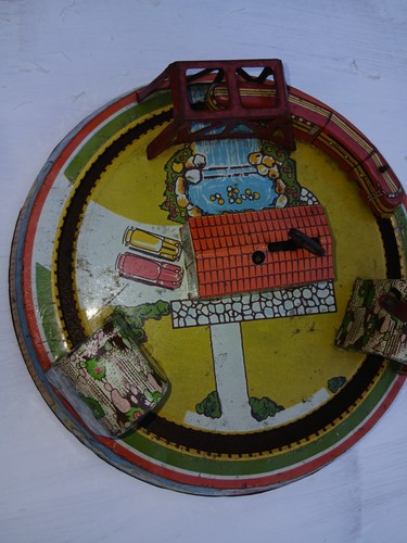 Vintage tin toy wind train - tin, up