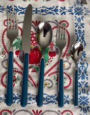 Mepra Fantasia  Blue Blu-06 5 Piece Flatware Set NEW without Box
