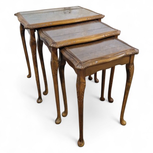 Carved nest side tables - side,