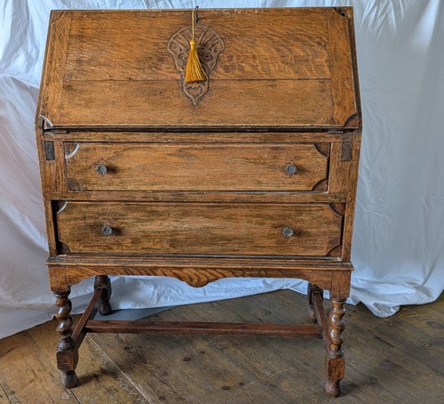 Vintage solid wood bureau - vintage,