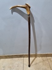 Hand Made, Hazel Walking Cane.  Antler Handle, 90cm