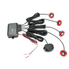 Car Parking Sensor Reverse Backup Radar Alarm System 4Pcs Gray 16MM Flat Sensors
