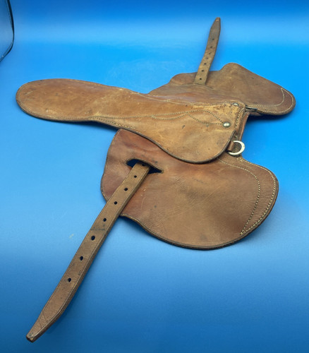 Antique leather jockey saddle - antique,