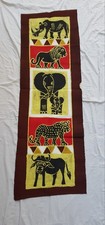 Big Five Table Runner,Wall Hangings, Wall Decor, Batik Zimbabwe,African Art