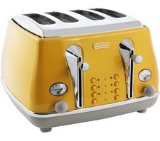 De'Longhi CTOC4003.Y Icona Capitals 4 Slice Toaster with Defrost Function 1800W
