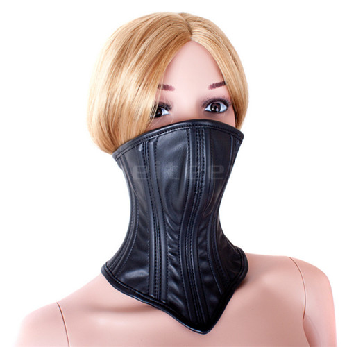 Leather hood mask face neck - leather,