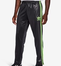 ADIDAS ORIGINALS CHILE 62 TRACK PANTS WET LOOK BLACK TROUSERS TREFOIL NEW S,L,XL