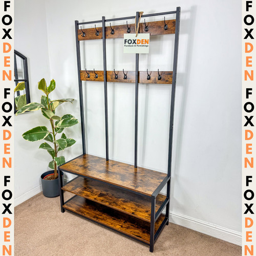 Large rustic coat rack - rustic, shoe