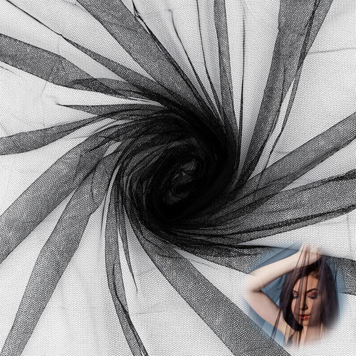 Black tulle fabric 1 - 2, x