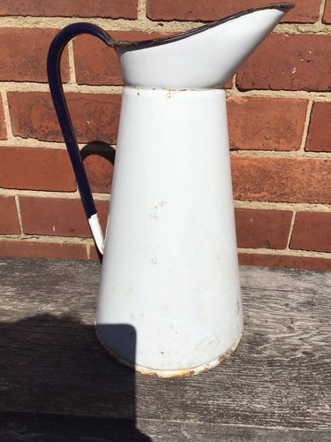 Large vintage white enamel - large,