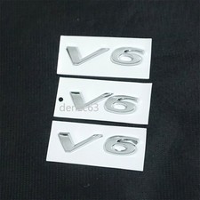 3x Chrome V6 Silver Plastic