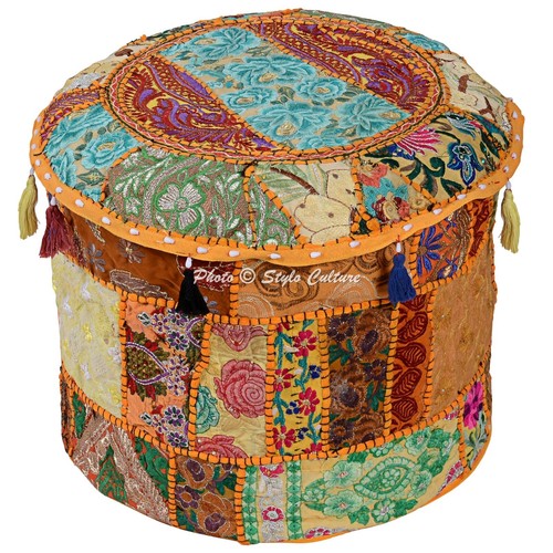 Indian patchwork cotton - cotton, yellow