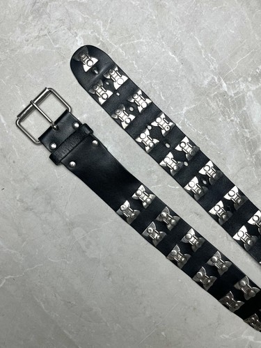 Vintage black leather studded - black,