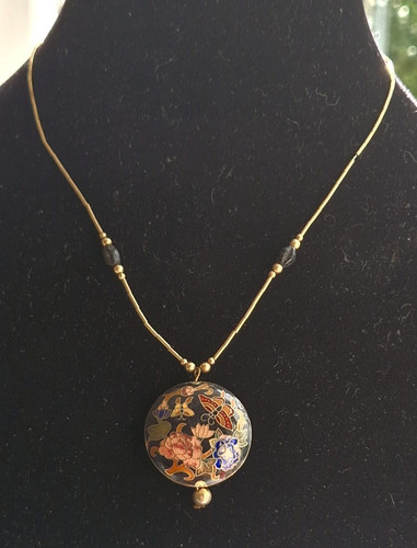 Vintage gold tone cloisonné - vintage,