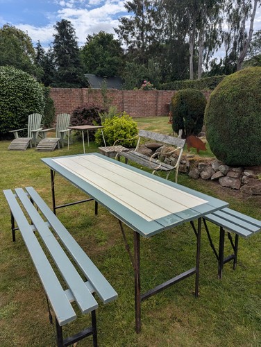 Vintage trestle table - table, &
