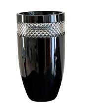 Waterford Crystal John Rocha Black 12" Tall Cut Cased Crystal Vase