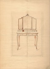 Drawing project for Louis XVI style dressing table - HOUSSEAU - Furniture