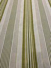 Laura Ashley Irving Stripe Olive Green Curtain Fabric SOLD PER METRE