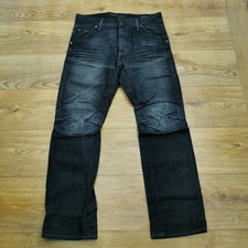 G Star Elwood Heritage Embro Narrow Jeans Mens W34 L30 Blue Biker Denim